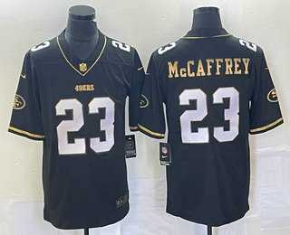 Men%27s San Francisco 49ers #23 Christian McCaffrey Black Gold Vapor Untouchable Limited Stitched Jersey->san francisco 49ers->NFL Jersey